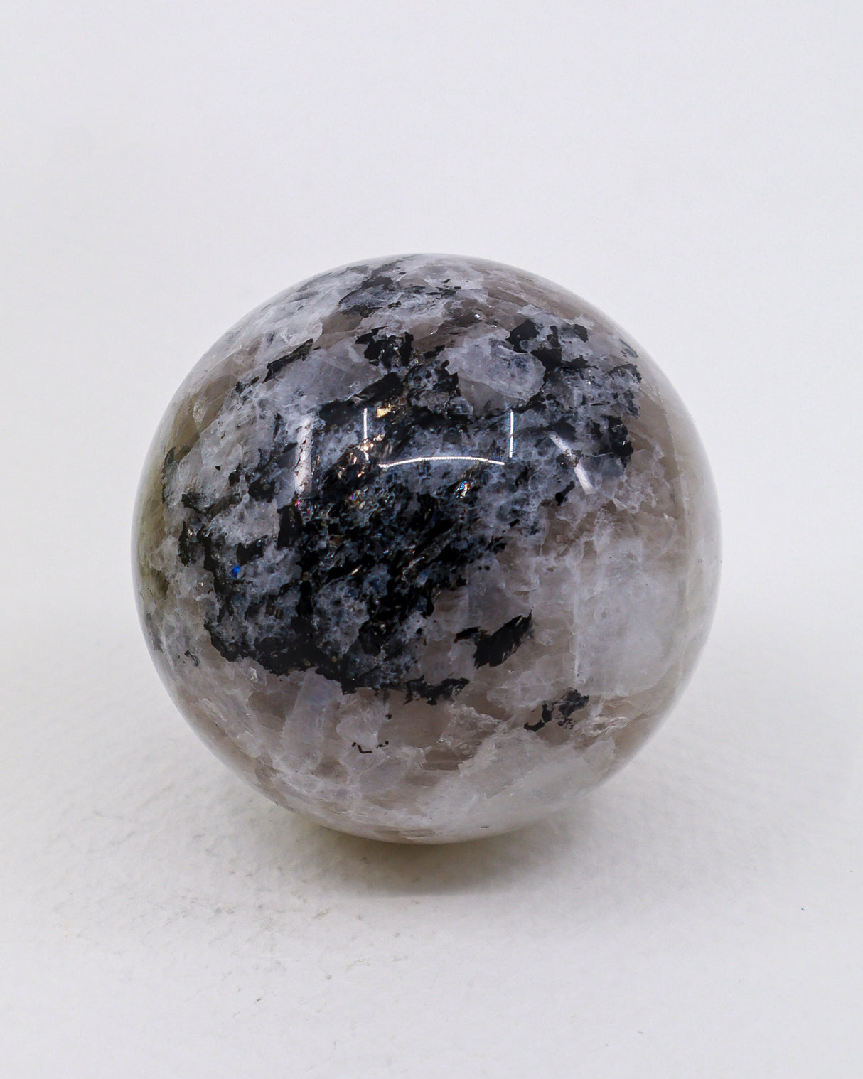 Rainbow Moonstone Sphere – Moonlight of Intuition & Divine New Beginnings | 205g