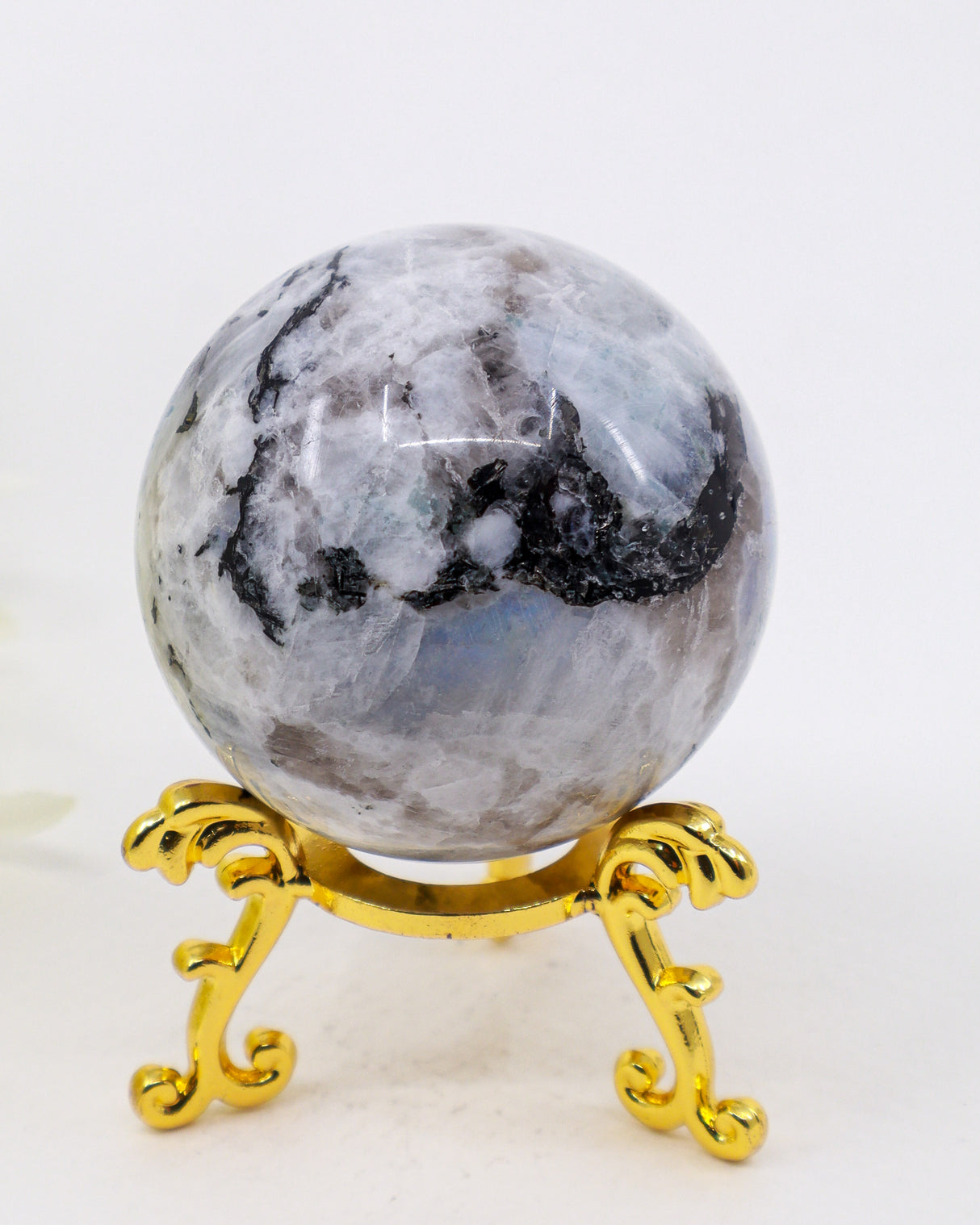 Rainbow Moonstone Sphere – Moonlit Intuition & Divine Feminine Energy | 195g