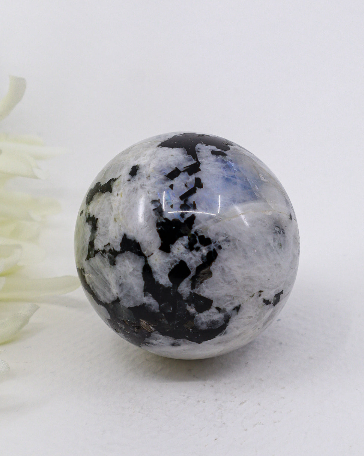 Rainbow Moonstone Sphere 140g - Lunar Veil