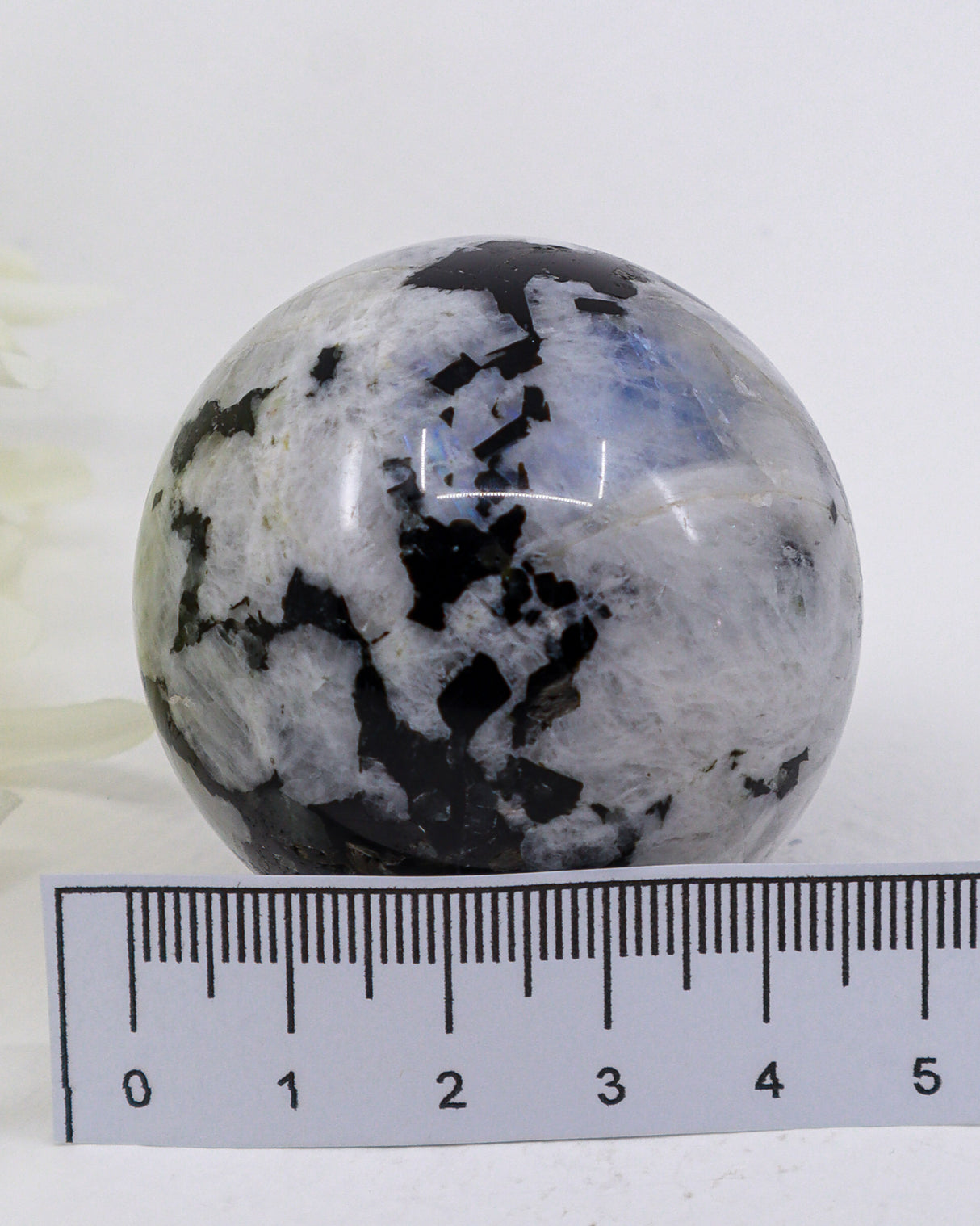 Rainbow Moonstone Sphere 140g - Lunar Veil
