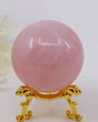 Natural Rose Quartz Crystal Sphere 234g polished healing crystal ball for Heart Chakra healing, unconditional love and spiritual home décor.