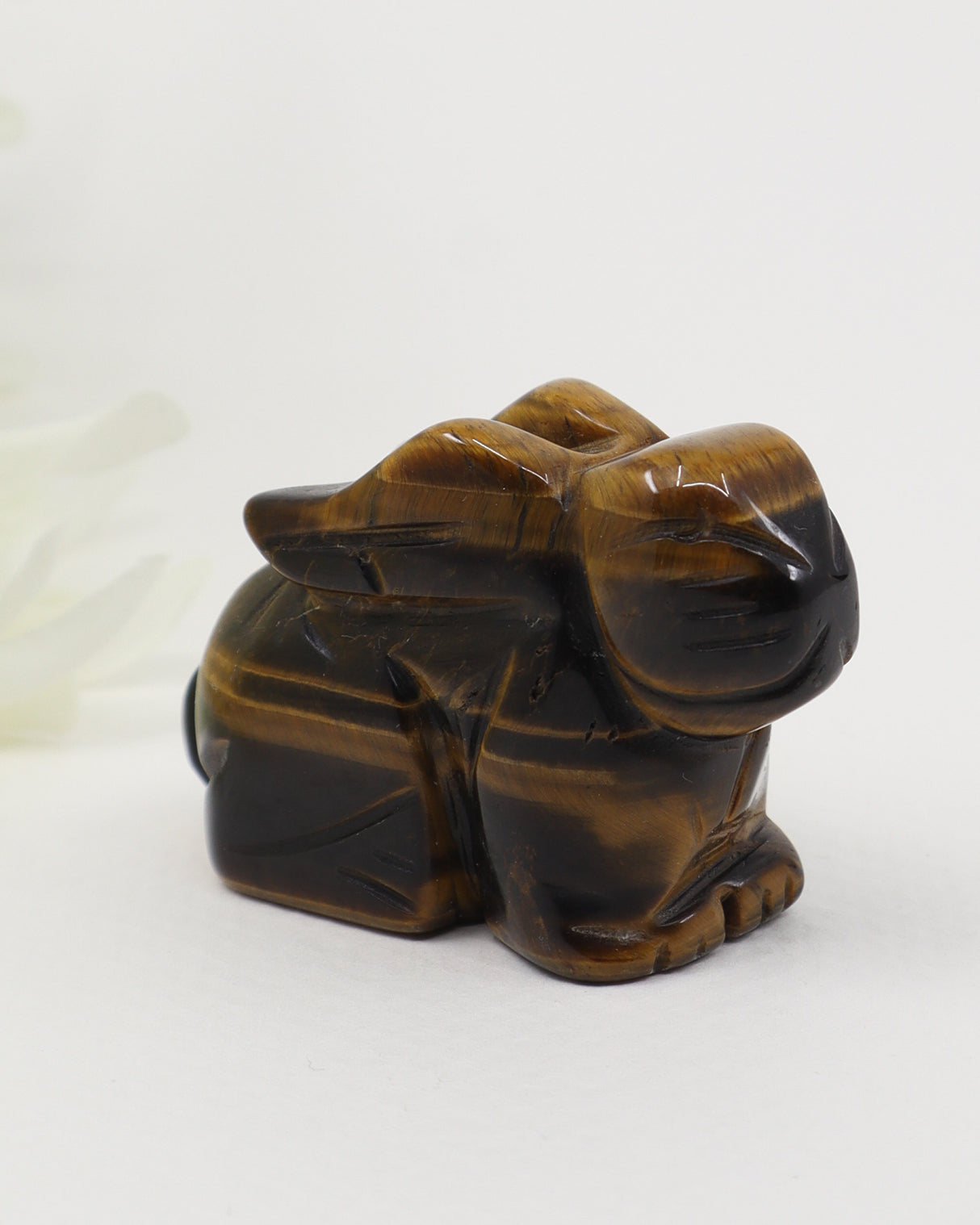 Tiger Eye Rabbit Crystal Carving – Abundance, Luck & Protection
