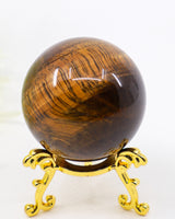 Tiger Eye Gold Sphere – Stone of Courage, Prosperity & Divine Protection | 195g