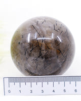 Black Tourmalinated Quartz Sphere 319g – A Crystal of Protection & Clarity