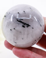 Black Tourmalinated Quartz Sphere 363g – Grounding, Protection & Mental Clarity