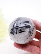 Black Tourmalinated Quartz Sphere 456g – A Stone of Protection, Balance & Clear Thinking