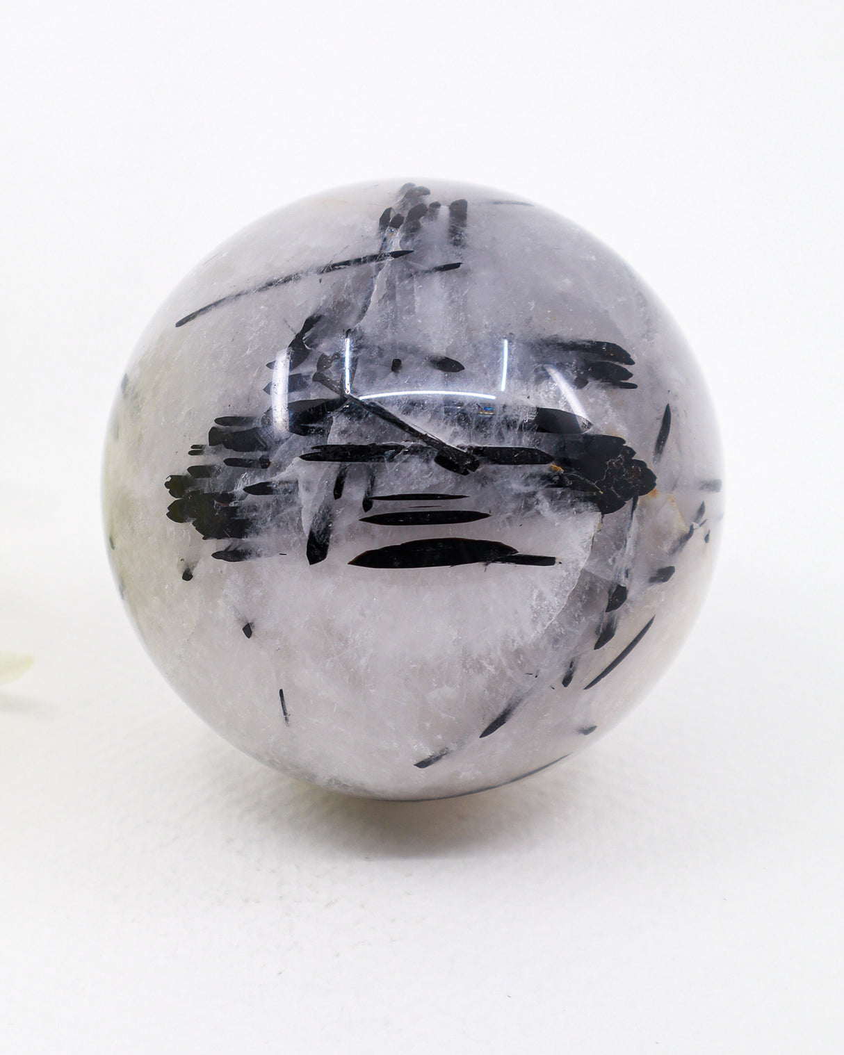 Black Tourmalinated Quartz Sphere 456g – A Stone of Protection, Balance & Clear Thinking