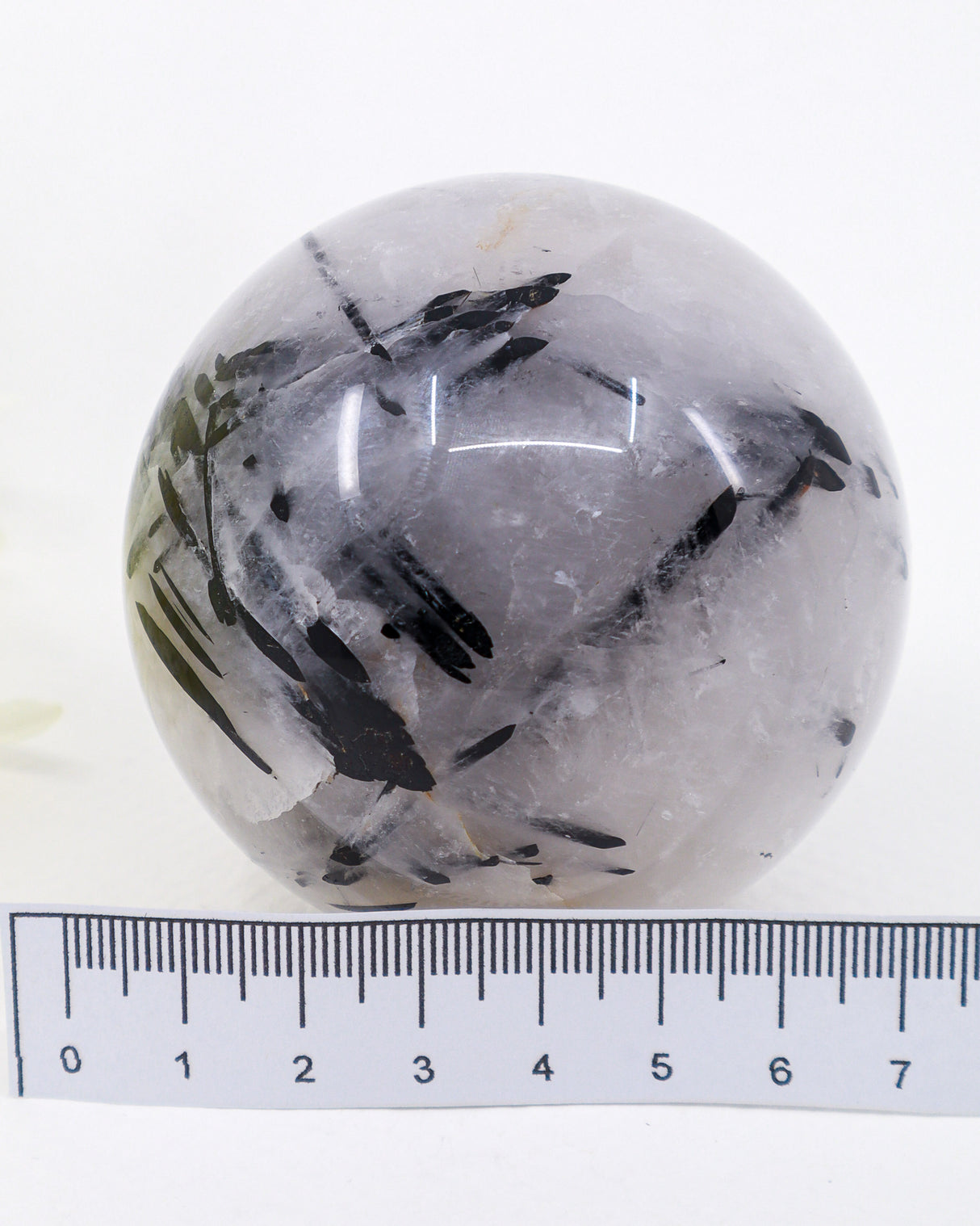 Black Tourmalinated Quartz Sphere 456g – A Stone of Protection, Balance & Clear Thinking