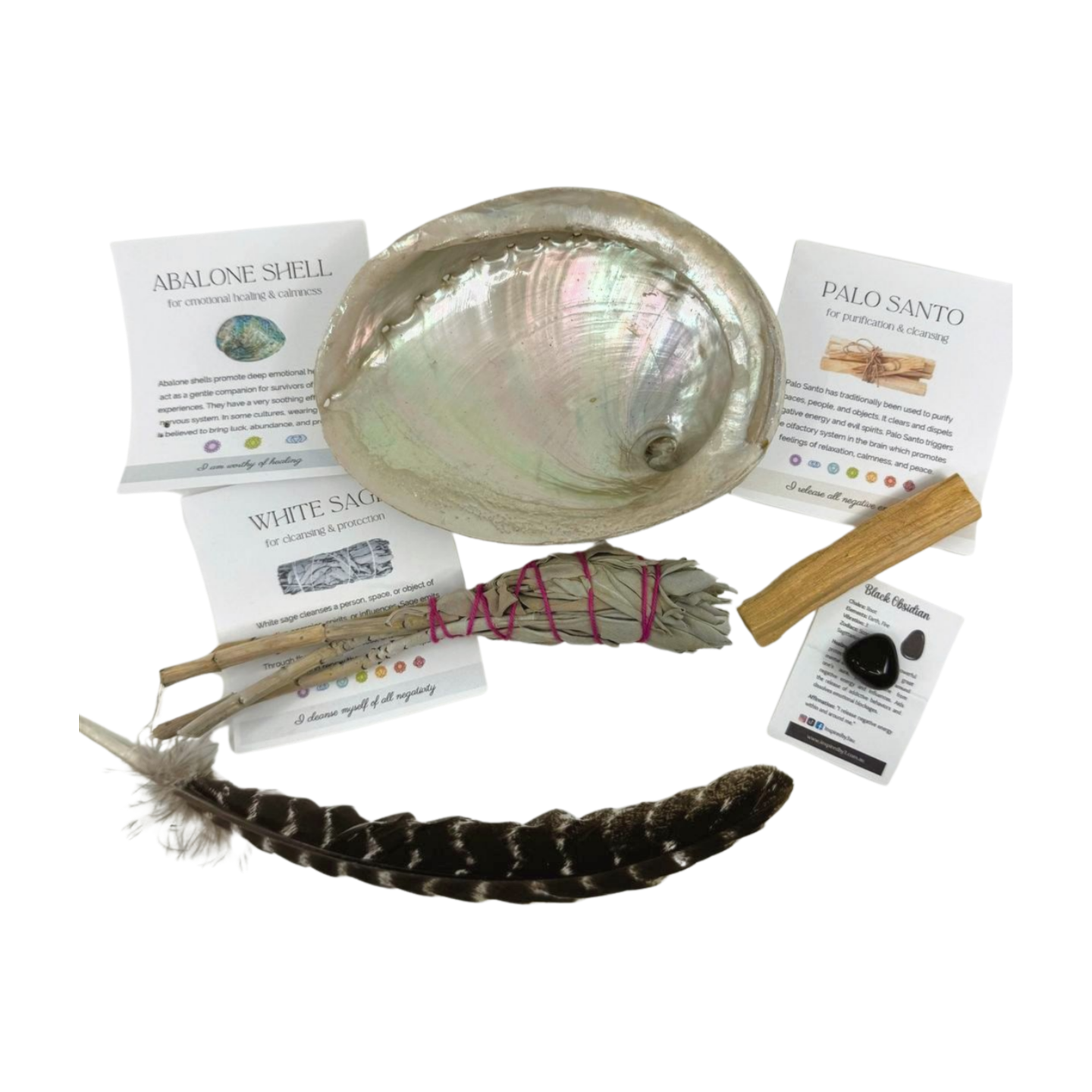 White Sage (Homegrown Sage) & Abalone Kit for Cleansing & Protection.