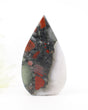 Mistwalker African Bloodstone Freeform crystal 93g featuring crimson Bloodstone fragments within soft white, grey and charcoal natural formations.