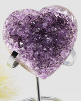 Amethyst Crystal Heart on Stand | Love, Peace & Emotional Healing