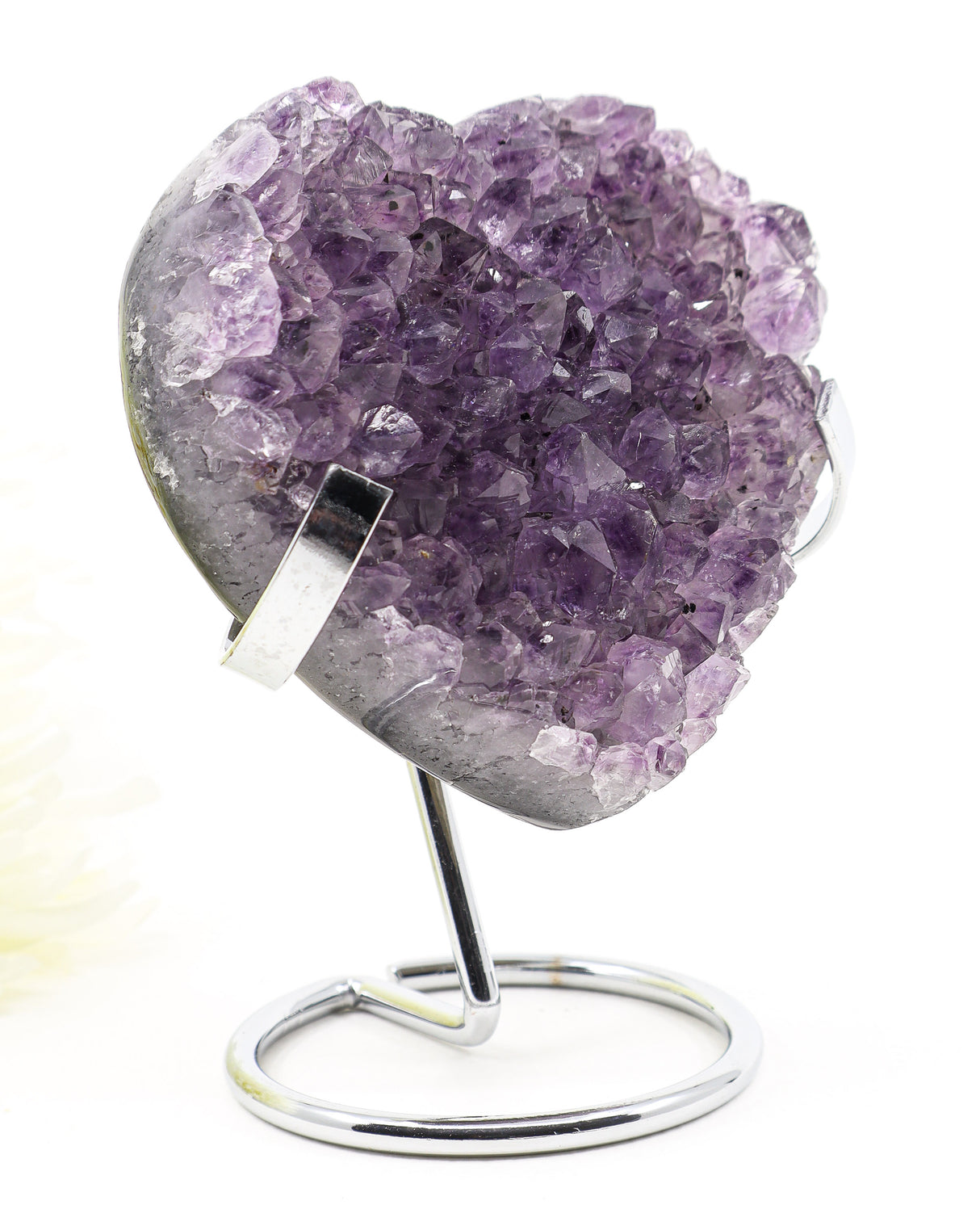 Amethyst Crystal Heart on Stand | Love, Harmony & Spiritual Healing