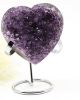 Amethyst Crystal Heart on Stand | Love, Peace & Emotional Healing