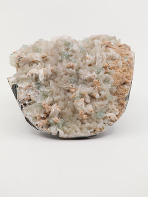 Large 1.826kg Apophyllite and Stilbite crystal cluster with pale green Apophyllite crystals and cream Stilbite formations