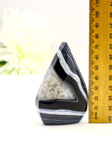 Black Banded Agate Flame | Protection & Inner Strength