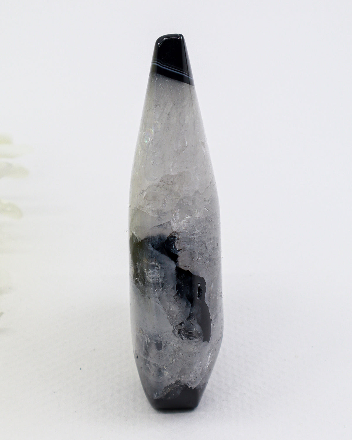 Black Banded Agate Flame 169g – The Midnight Portal | Protection & Grounding
