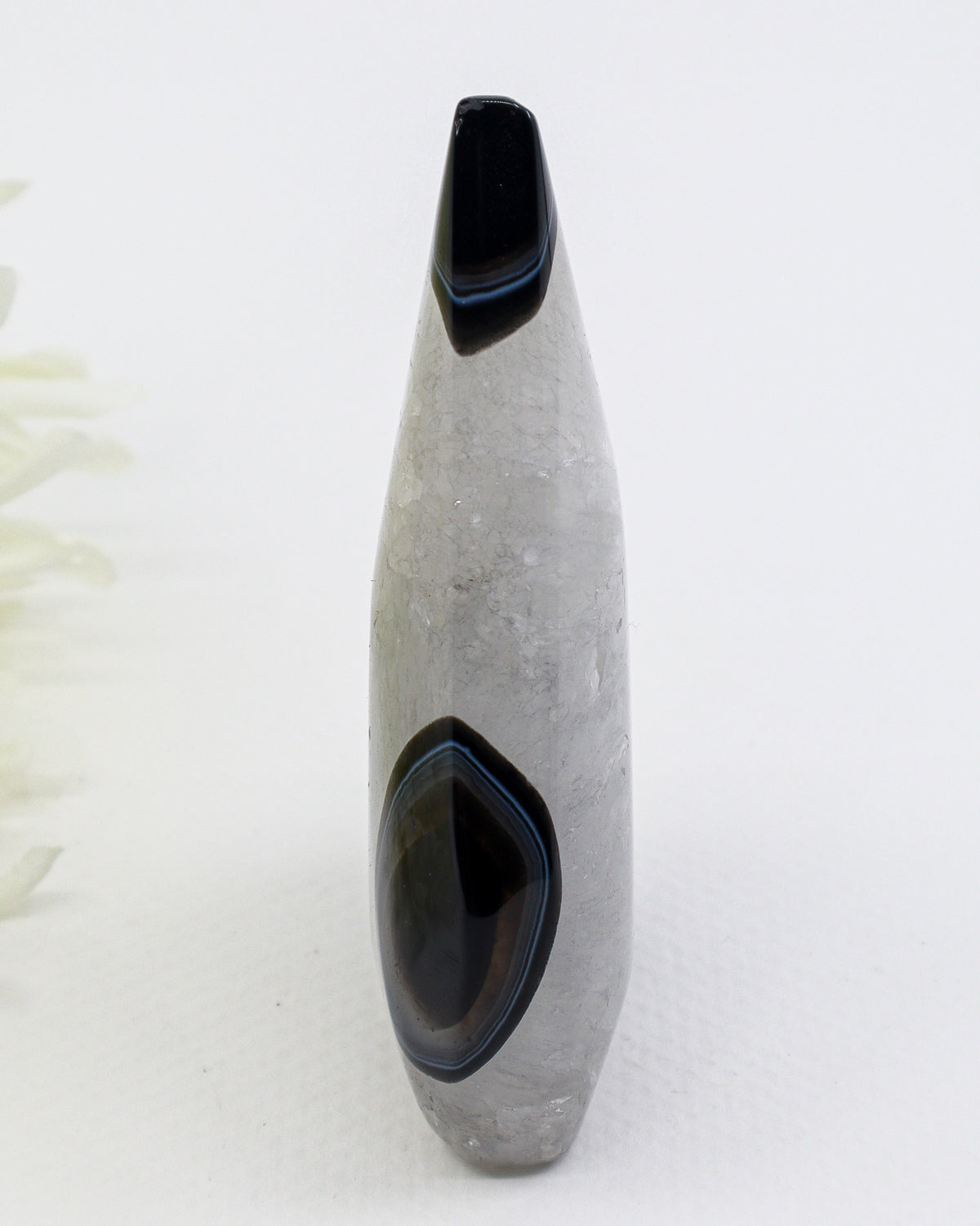 Black Banded Agate Flame 169g – The Midnight Portal | Protection & Grounding