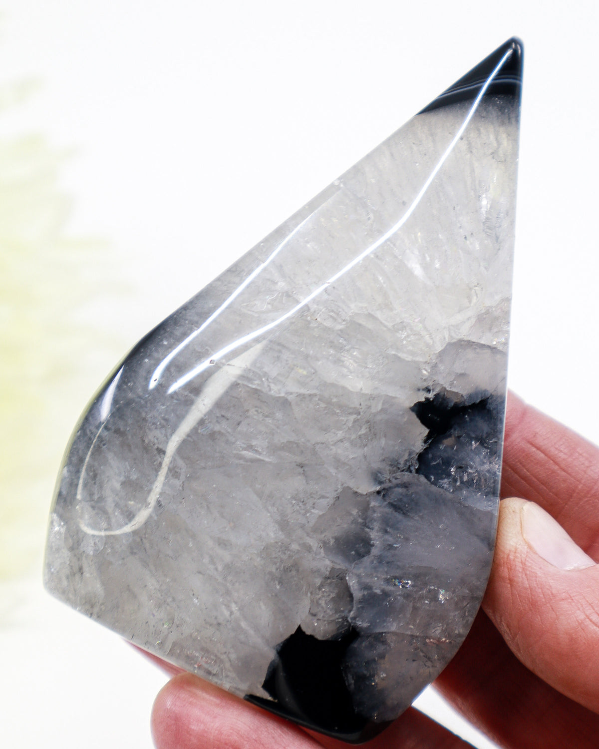 Black Banded Agate Flame 169g – The Midnight Portal | Protection & Grounding