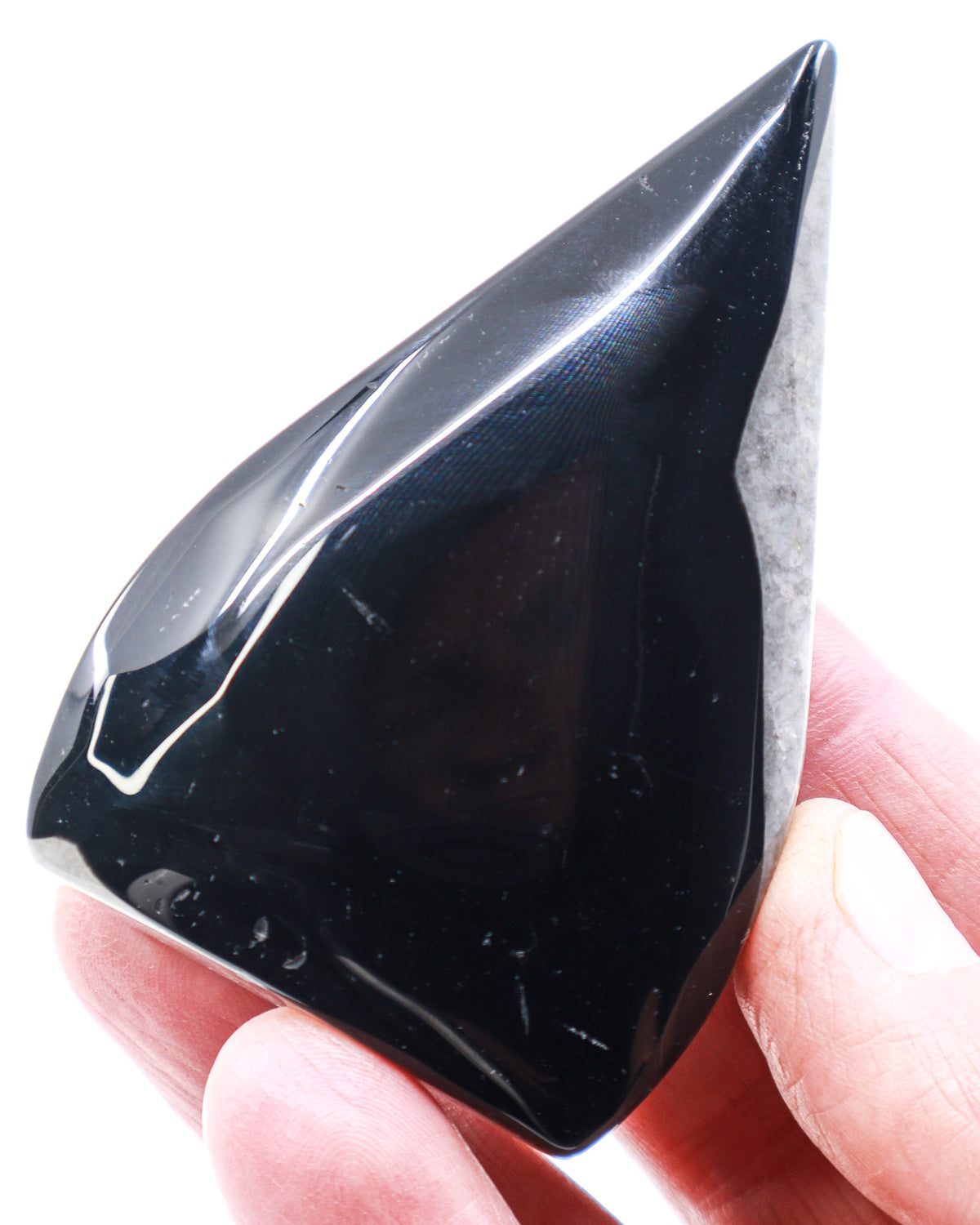 Black Banded Agate Flame 115g – The Midnight Veil | Protection & Grounding