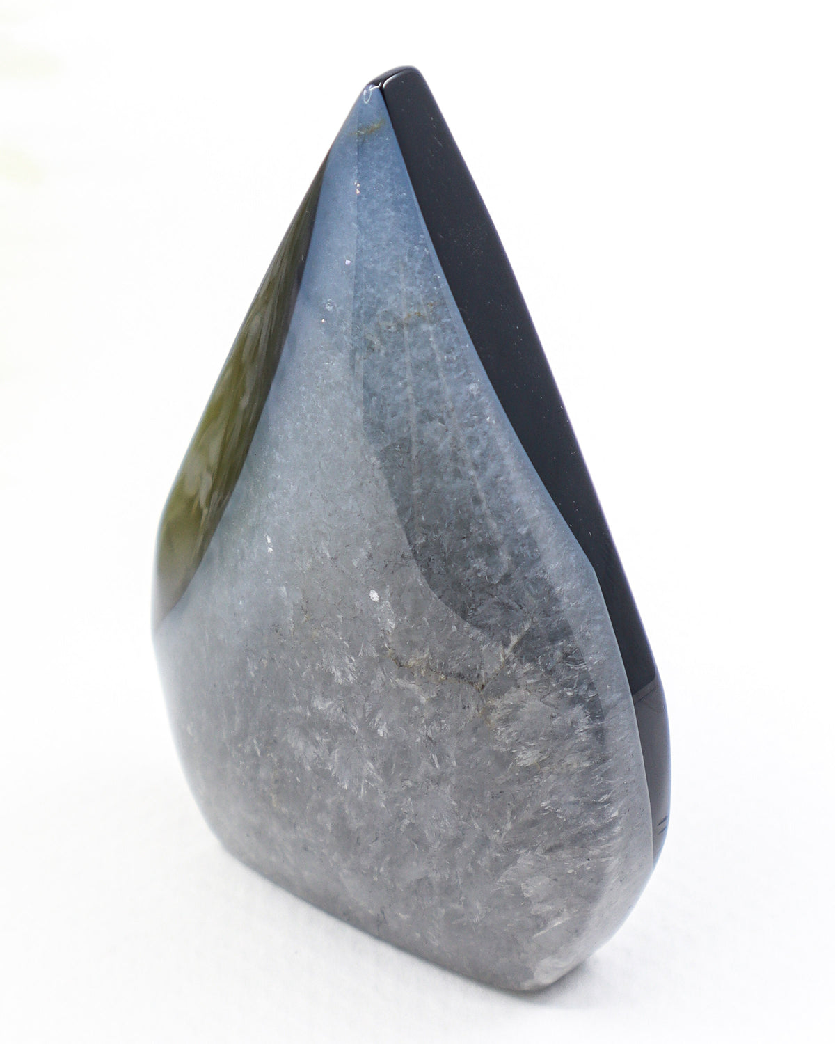Black Banded Agate Flame 123g – Dark Moon | Protection & Grounding