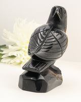 Black Obsidian Raven Carving | 12cm | Approx 900g | Protection & Wisdom