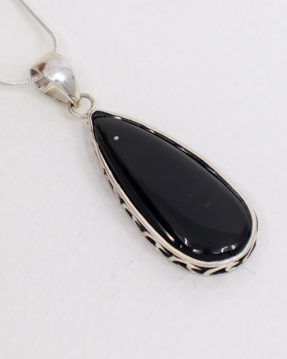 Black Obsidian Sterling Silver Pendant – The Midnight Shield | Protection & Strength
