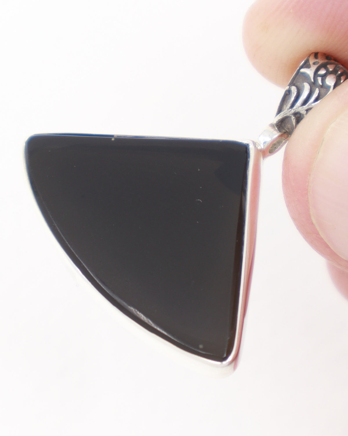 Black Obsidian Sterling Silver Pendant – The Dark Moon | Protection & Gro