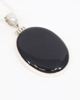 Black Onyx Sterling Silver Pendant – The Stone of Resolve | Strength & Protection