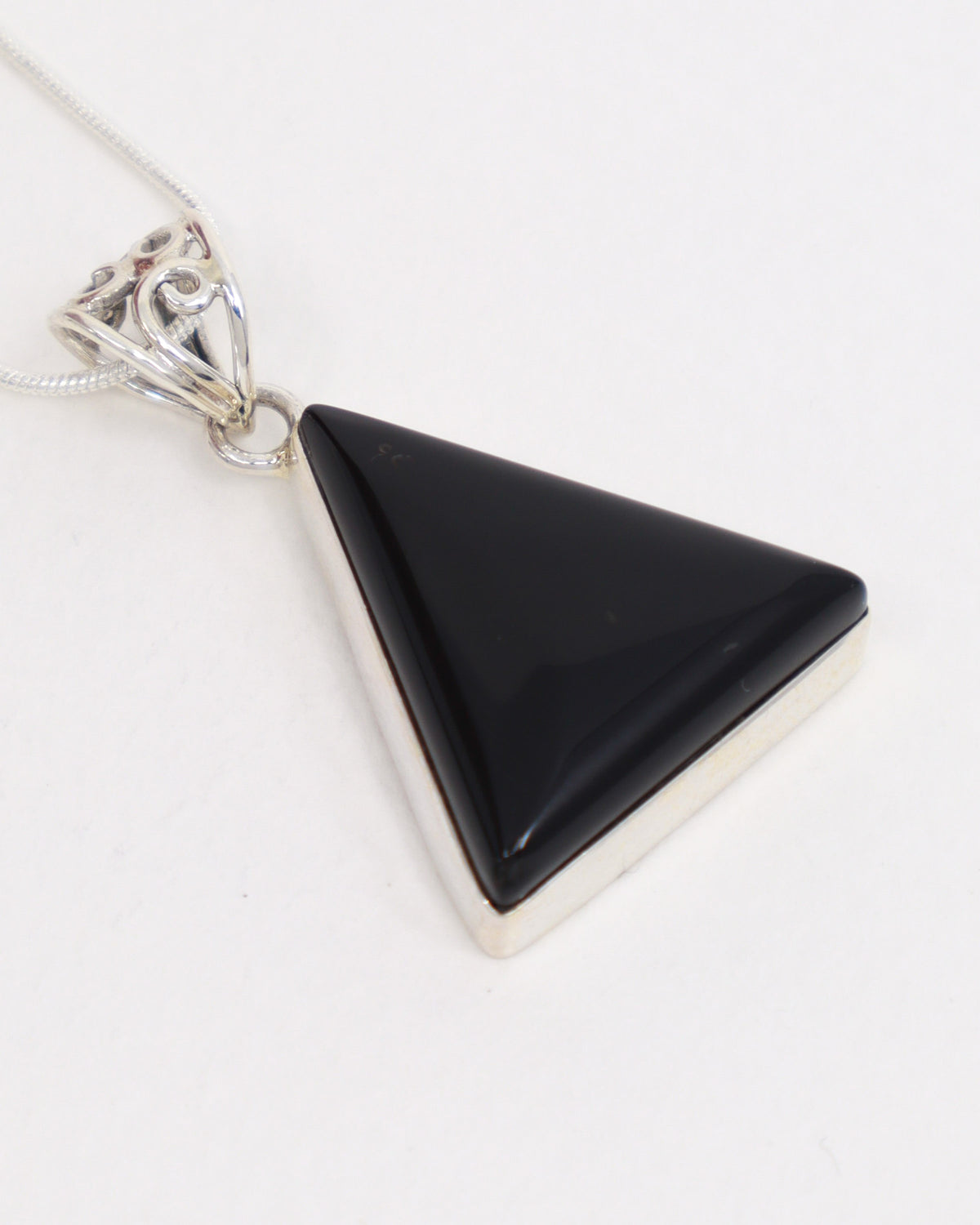 Black Onyx Sterling Silver Pendant – The Sacred Triangle | Strength & Protection