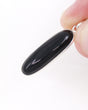 Black Onyx sterling silver pendant with elongated polished black gemstone set in .925 silver, grounding and protection crystal jewellery.