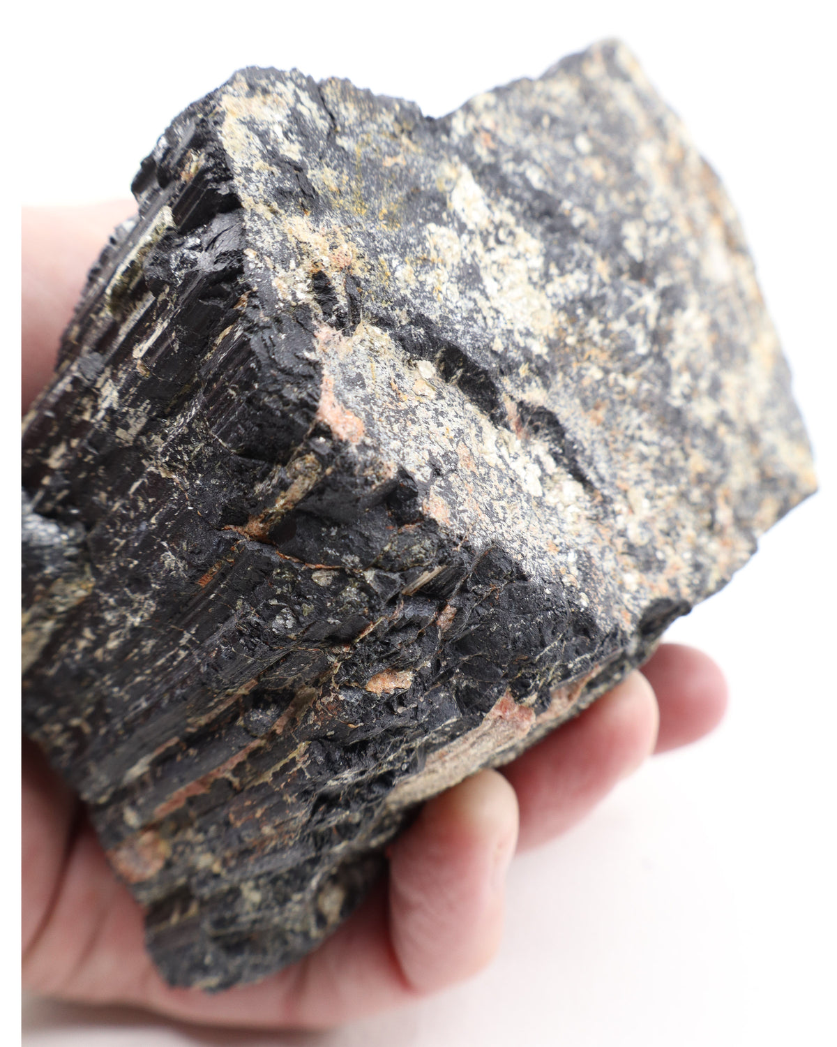 Black Tourmaline with Pink Feldspar 1.242kg – The Guardian Stone | Protection & Grounding