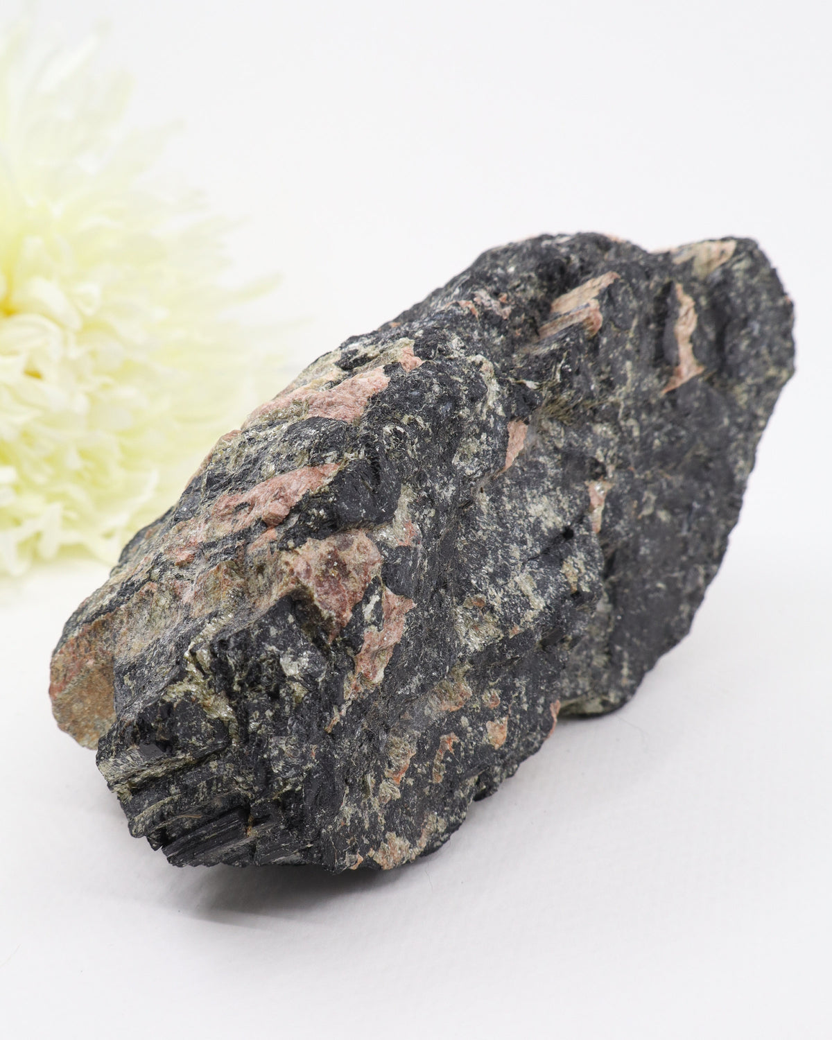 Black Tourmaline with Pink Feldspar 1.559kg – The Guardian Stone | Protection & Grounding