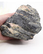 Large natural Black Tourmaline with pink feldspar 1.559kg raw crystal specimen with black striated Tourmaline crystals and contrasting pink mineral formations.