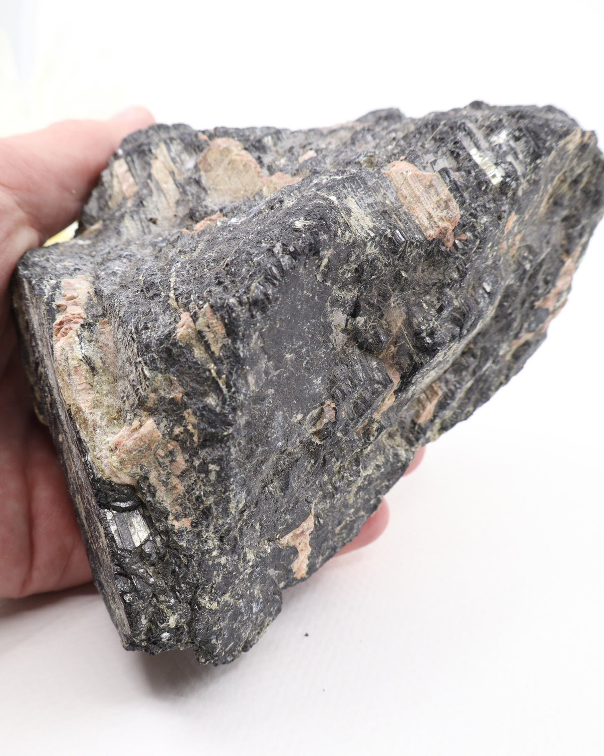 Black Tourmaline with Pink Feldspar 1.559kg – The Guardian Stone | Protection & Grounding