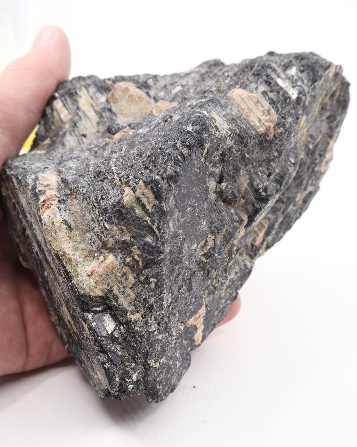 Black Tourmaline with Pink Feldspar 1.559kg – The Guardian Stone | Protection & Grounding