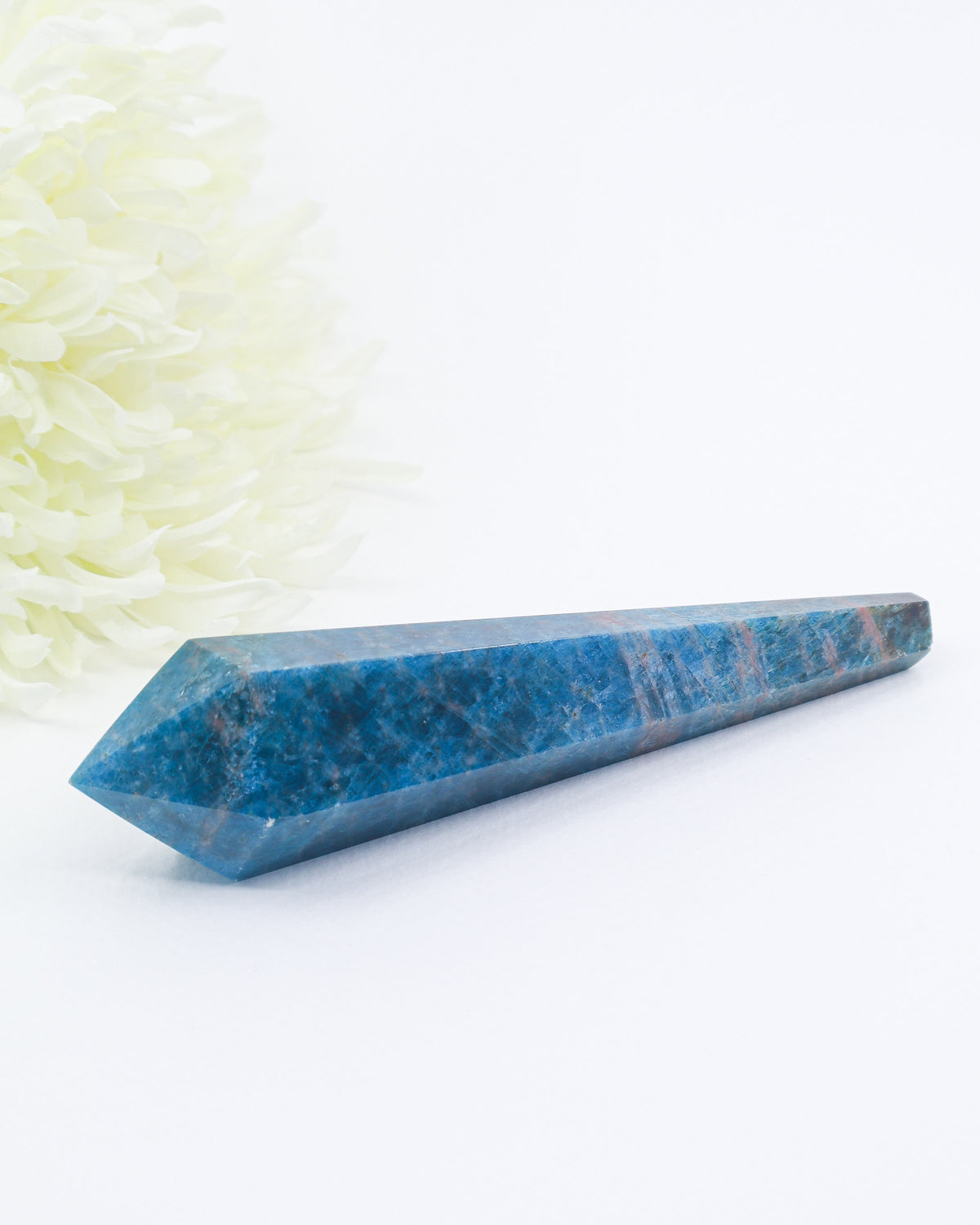 Blue Apatite Crystal Wand 180g – The Visionary | Motivation & Intuition