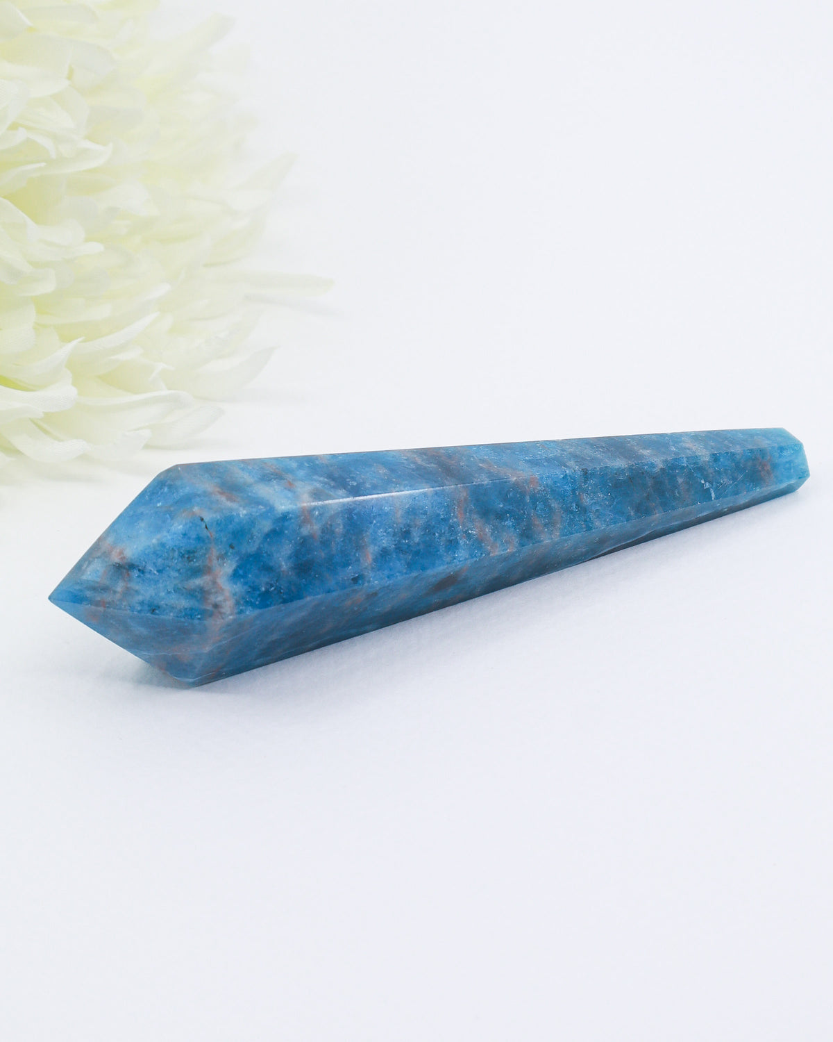 Blue Apatite Crystal Wand 123g – The Visionary | Motivation & Manifestation