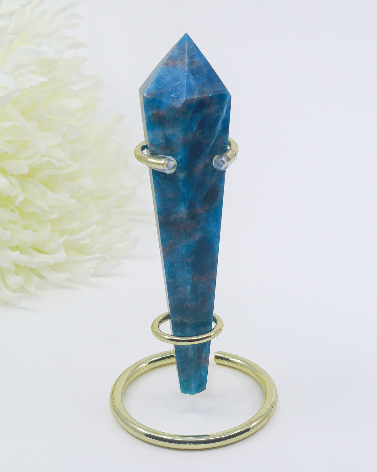 Blue Apatite Crystal Wand 123g – The Visionary | Motivation & Manifestation
