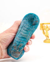 Blue Apatite Snake Carving | 15cm | 429g | Transformation & Insight