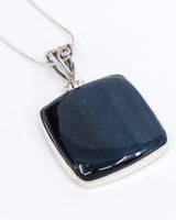 Blue Tiger Eye Sterling Silver Pendant – The Midnight Guardian | Protection & Insight