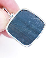 Blue Tiger Eye Sterling Silver Pendant – The Midnight Guardian | Protection & Insight