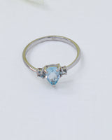 Blue Topaz Sterling Silver Ring – Celestial Clarity | Size 8