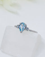 Blue Topaz Sterling Silver Ring – Celestial Clarity | Size 8