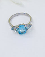 Blue Topaz Sterling Silver Ring – Sky Temple | Size 8