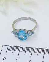 Blue Topaz Sterling Silver Ring – Sky Temple | Size 8