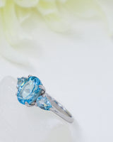 Blue Topaz Sterling Silver Ring – Sky Temple | Size 8