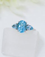 Blue Topaz Sterling Silver Ring – Sky Temple | Size 8