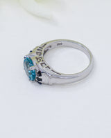 Blue Topaz & Black Spinel Sterling Silver Ring – Sacred Truth | Size 7