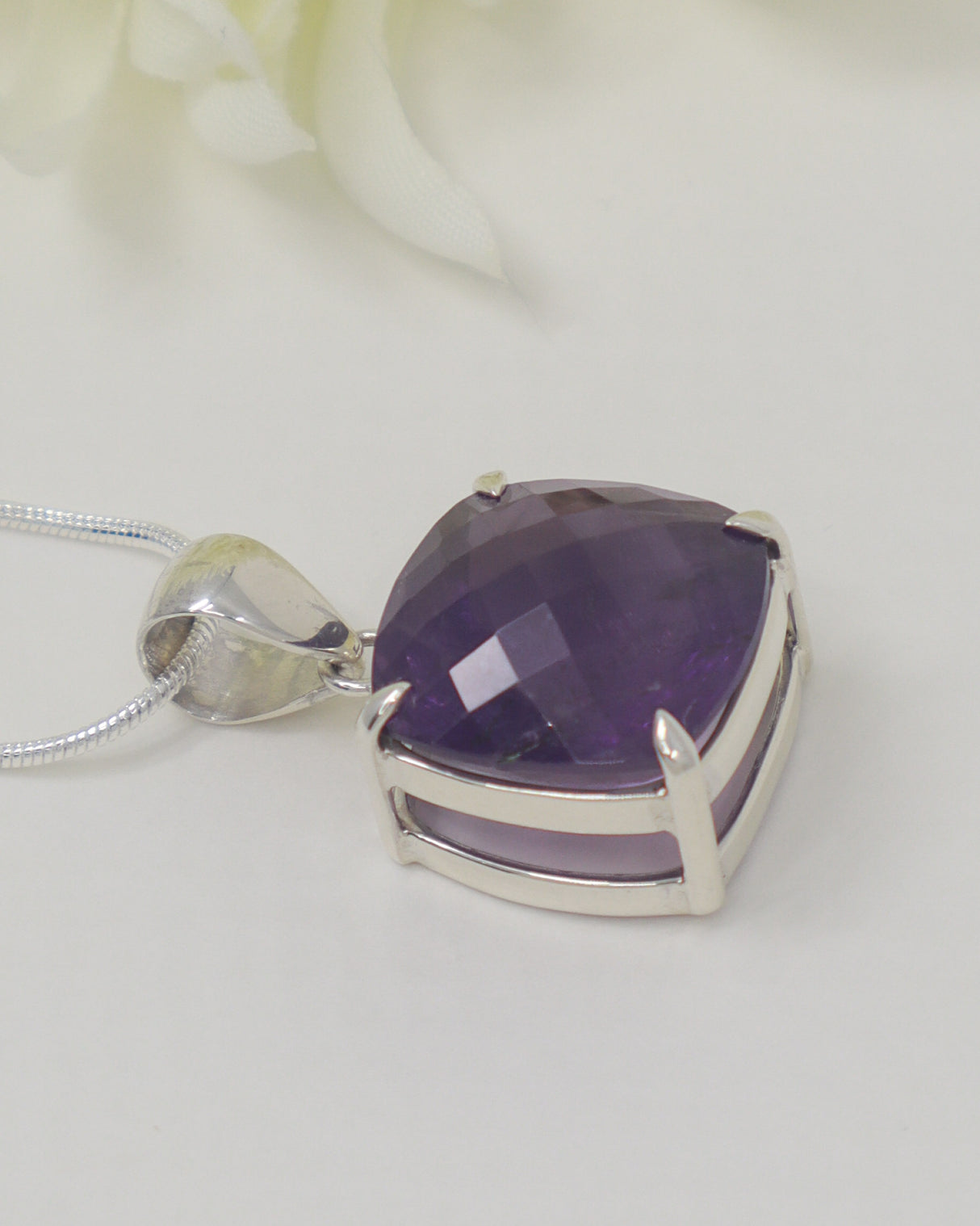 Brazilian Amethyst Sterling Silver Pendant – Violet Sanctuary