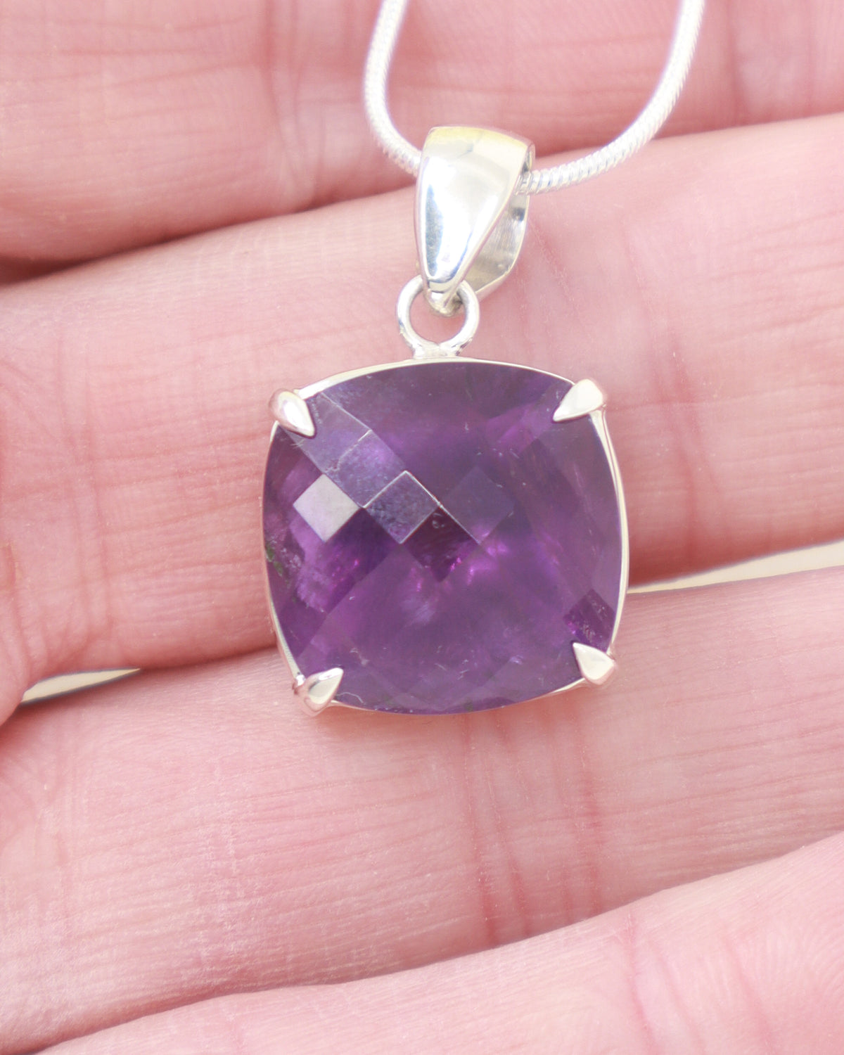Brazilian Amethyst Sterling Silver Pendant – Violet Sanctuary